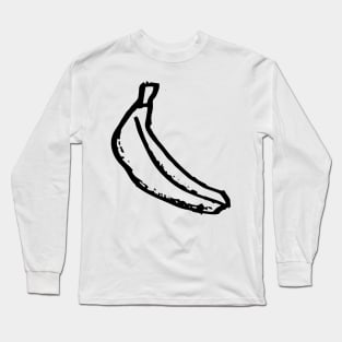 Banana Doodle Black Long Sleeve T-Shirt